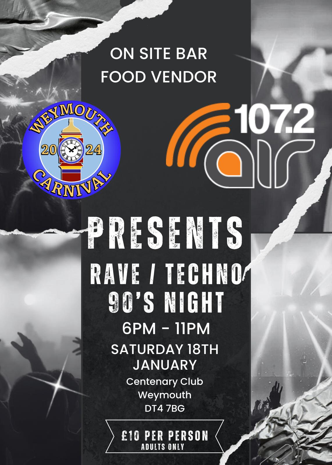 Air 107.2 and Weymouth Carnival Unite for a 90s Techno Rave to Raise Funds